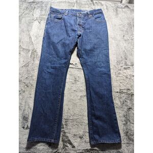 4 Stroke Button Fly Redline Straight Leg Jeans Men's Size 38x34 Dark Wash